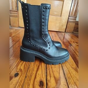 Ash Black Studded Heeled Boots